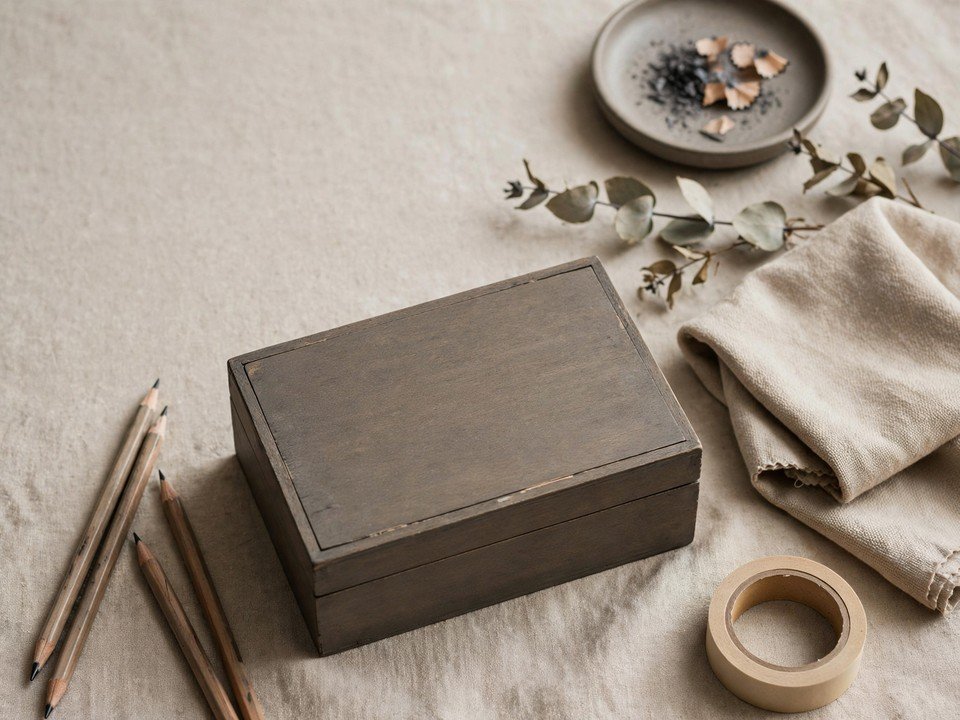 Quiet still-life study accompanying camera