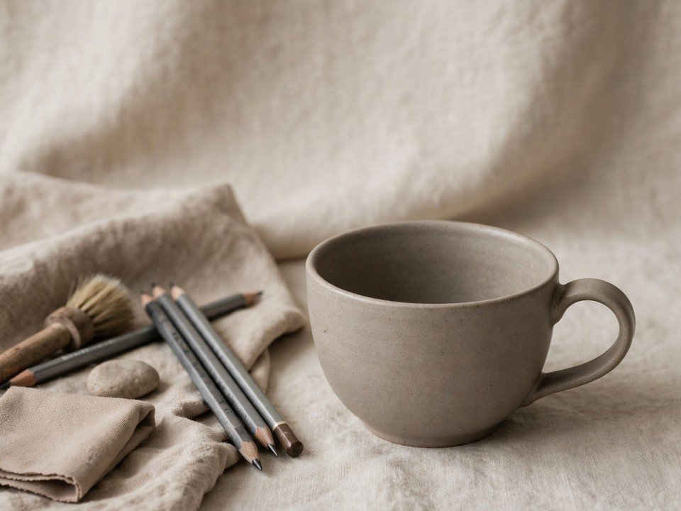 Quiet still-life study accompanying accounts