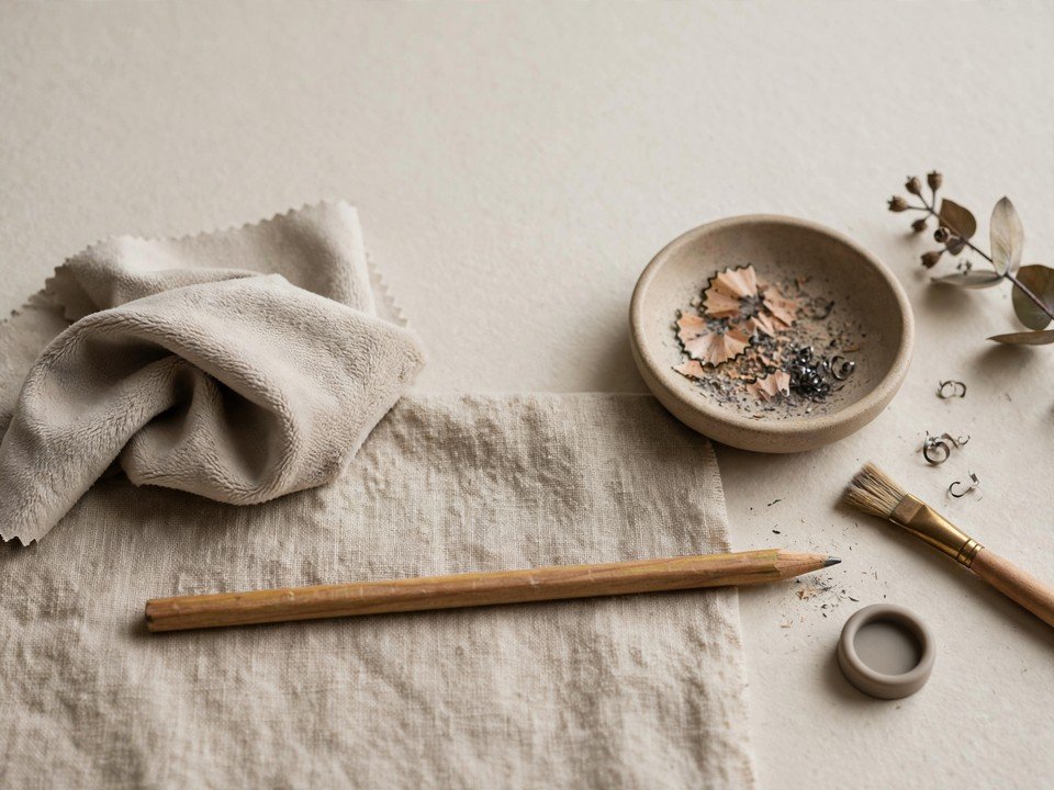 Quiet still-life study accompanying sharing